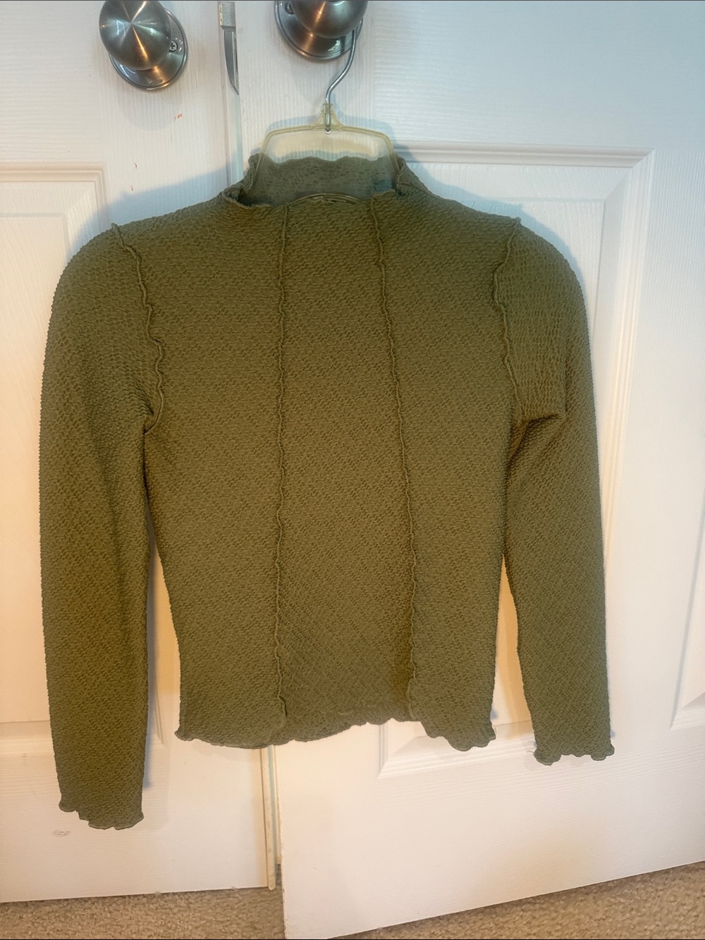 art class Olive Green Mock Neck Long Sleeve Top